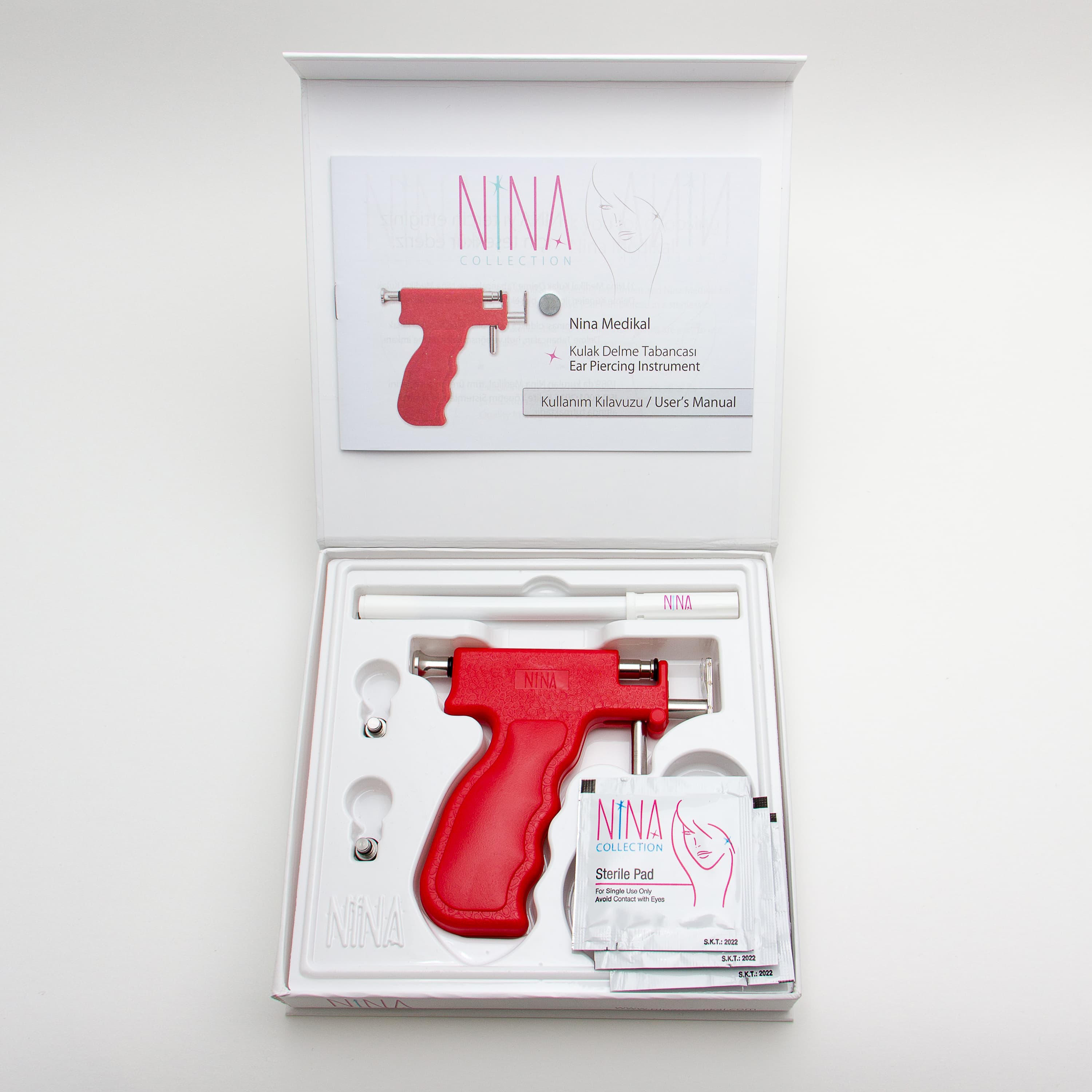 Пистолет для прокалывания ушей NINA Красный